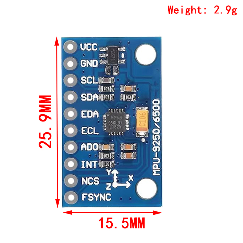 IIC I2C SPI MPU6500 MPU-6500 6 - огляд і ціна Accelerometer Mpu6050