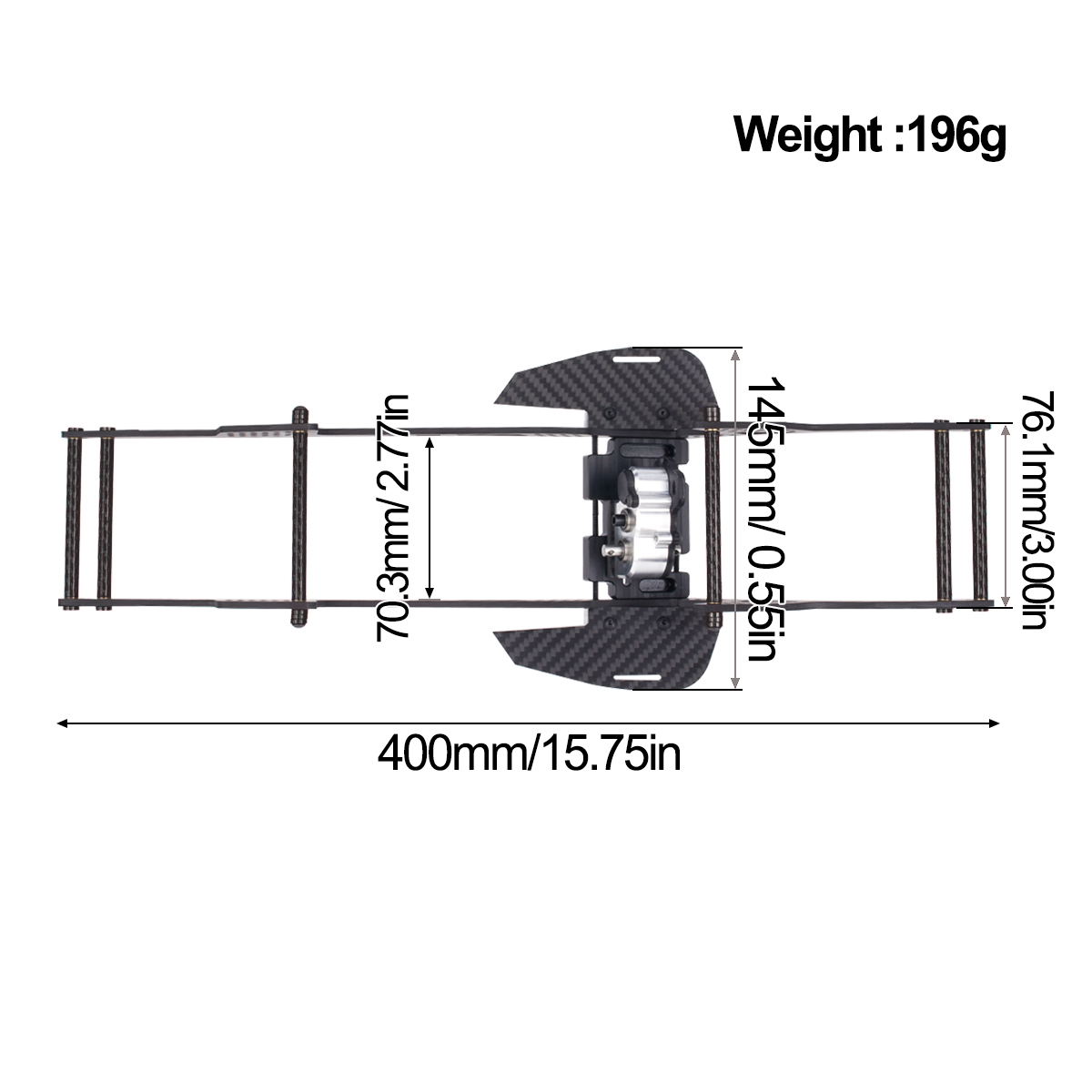 LCG Chassis Kit Carbon Fiber f - огляд і ціна Robot Car Kit