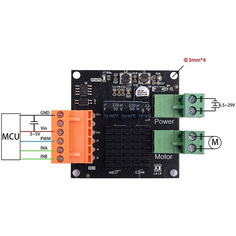 AT02-12V 24V 16A High-Power DC - огляд і ціна Motor Driver Module