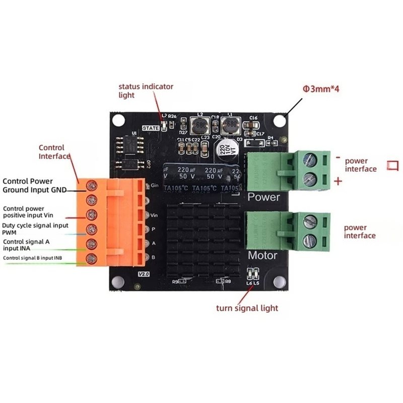 AT02-12V 24V 16A High-Power DC - огляд і ціна Motor Driver Module